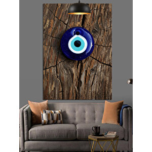 Mavi Nazar Boncuğu Dekoratif Kanvas - Mdf Ahşap Tablo