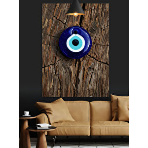 Mavi Nazar Boncuğu Dekoratif Kanvas - Mdf Ahşap Tablo 70x100 cm