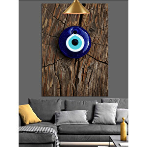 Mavi Nazar Boncuğu Dekoratif Kanvas - Mdf Ahşap Tablo 70x100 cm