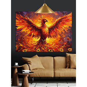 Alevli Anka Kuşu Dekoratif Kanvas - Mdf Ahşap Tablo 50x70 cm