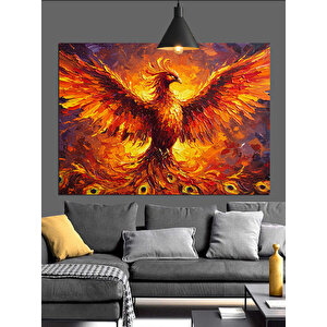 Alevli Anka Kuşu Dekoratif Kanvas - Mdf Ahşap Tablo