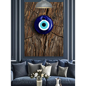 Mavi Nazar Boncuğu Dekoratif Kanvas - Mdf Ahşap Tablo