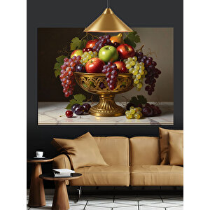 Meyve Sepeti Natürmort Dekoratif Kanvas - Mdf Ahşap Tablo 35x50 cm