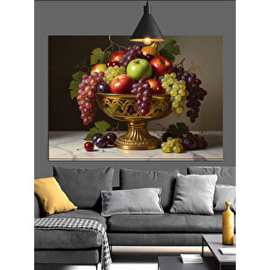 Meyve Sepeti Natürmort Dekoratif Kanvas - Mdf Ahşap Tablo 35x50 cm