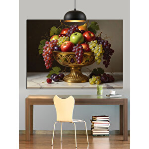 Meyve Sepeti Natürmort Dekoratif Kanvas - Mdf Ahşap Tablo