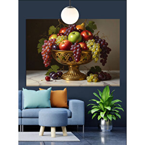 Meyve Sepeti Natürmort Dekoratif Kanvas - Mdf Ahşap Tablo