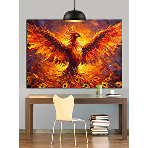 Alevli Anka Kuşu Dekoratif Kanvas - Mdf Ahşap Tablo 70x100 cm