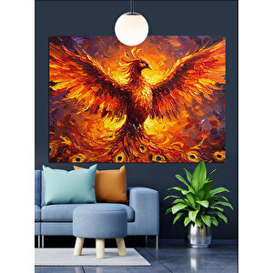 Alevli Anka Kuşu Dekoratif Kanvas - Mdf Ahşap Tablo 70x100 cm