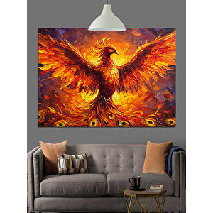 Alevli Anka Kuşu Dekoratif Kanvas - Mdf Ahşap Tablo