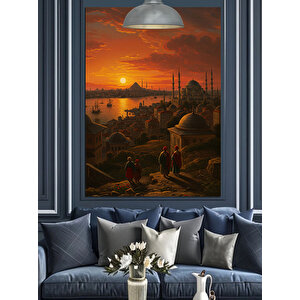 İstanbul Gün Batımı Dekoratif Kanvas - Mdf Ahşap Tablo