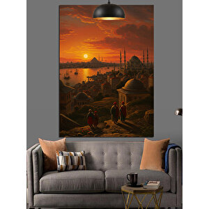 İstanbul Gün Batımı Dekoratif Kanvas - Mdf Ahşap Tablo