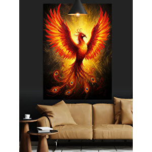 Alevli Anka Kuşu Dekoratif Kanvas - Mdf Ahşap Tablo 70x100 cm