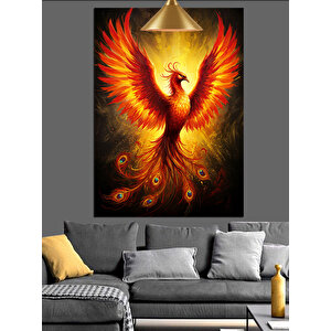 Alevli Anka Kuşu Dekoratif Kanvas - Mdf Ahşap Tablo 70x100 cm