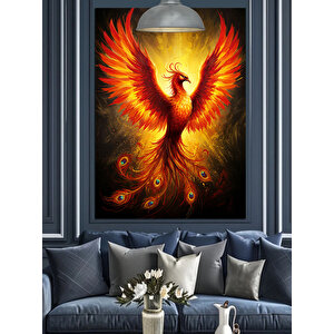 Alevli Anka Kuşu Dekoratif Kanvas - Mdf Ahşap Tablo