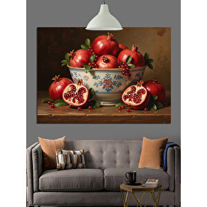 Kasede Nar Meyve Resmi Dekoratif Kanvas - Mdf Ahşap Tablo 25x35 cm