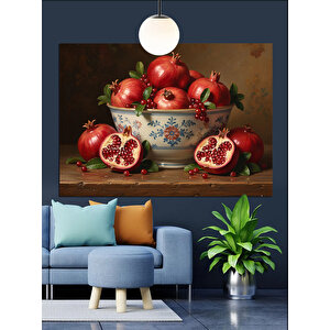 Kasede Nar Meyve Resmi Dekoratif Kanvas - Mdf Ahşap Tablo 25x35 cm