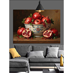 Kasede Nar Meyve Resmi Dekoratif Kanvas - Mdf Ahşap Tablo