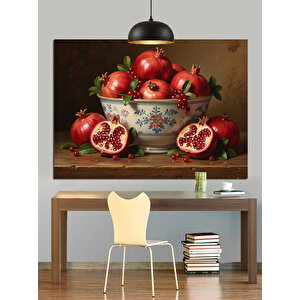 Kasede Nar Meyve Resmi Dekoratif Kanvas - Mdf Ahşap Tablo 70x100 cm