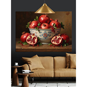 Kasede Nar Meyve Resmi Dekoratif Kanvas - Mdf Ahşap Tablo
