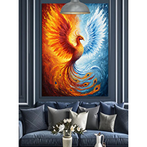 Alevli Anka Kuşu Dekoratif Kanvas - Mdf Ahşap Tablo