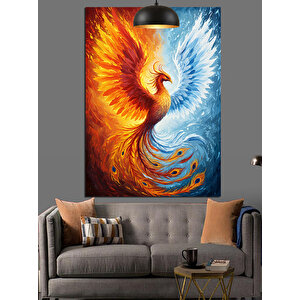 Alevli Anka Kuşu Dekoratif Kanvas - Mdf Ahşap Tablo 70x100 cm