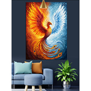 Alevli Anka Kuşu Dekoratif Kanvas - Mdf Ahşap Tablo 70x100 cm