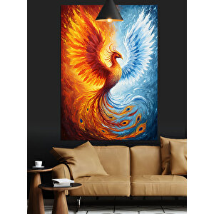 Alevli Anka Kuşu Dekoratif Kanvas - Mdf Ahşap Tablo 70x100 cm
