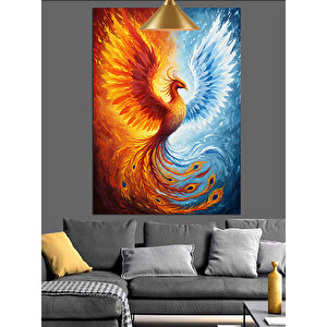 Alevli Anka Kuşu Dekoratif Kanvas - Mdf Ahşap Tablo