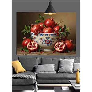 Kasede Kırmızı Nar Meyveleri Dekoratif Kanvas - Mdf Ahşap Tablo