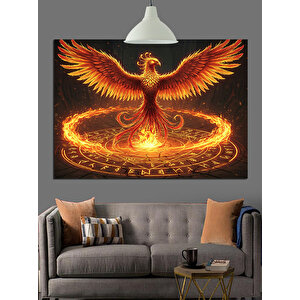 Alevli Anka Kuşu Dekoratif Kanvas - Mdf Ahşap Tablo