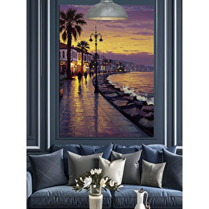 Gün Batımı Sahil Dekoratif Kanvas - Mdf Ahşap Tablo 25x35 cm