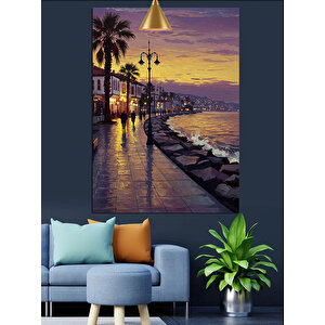 Gün Batımı Sahil Dekoratif Kanvas - Mdf Ahşap Tablo