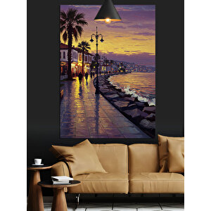 Gün Batımı Sahil Dekoratif Kanvas - Mdf Ahşap Tablo