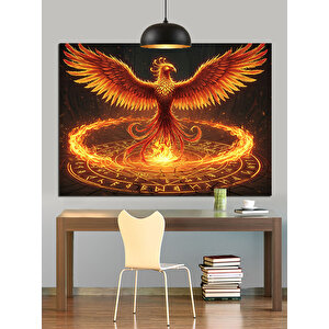 Alevli Anka Kuşu Dekoratif Kanvas - Mdf Ahşap Tablo