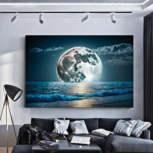 Okyanusta Yansıyan Dolunay Kanvas Tablosu, Dolunay Duvar Sanatı