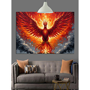 Alevlerden Doğan Anka Kuşu Dekoratif Kanvas - Mdf Ahşap Tablo 70x100 cm