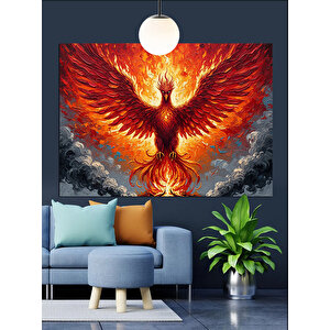 Alevlerden Doğan Anka Kuşu Dekoratif Kanvas - Mdf Ahşap Tablo