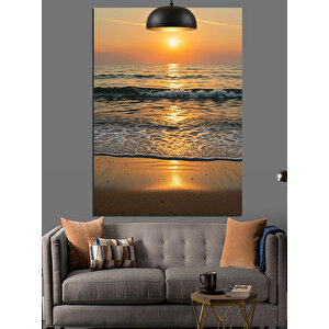 Altın Gün Batımı Dekoratif Kanvas - Mdf Ahşap Tablo 70x100 cm