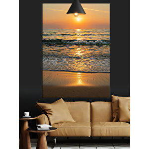 Altın Gün Batımı Dekoratif Kanvas - Mdf Ahşap Tablo