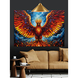 Kanatlarını Açan Anka Kuşu Dekoratif Kanvas - Mdf Ahşap Tablo 70x100 cm