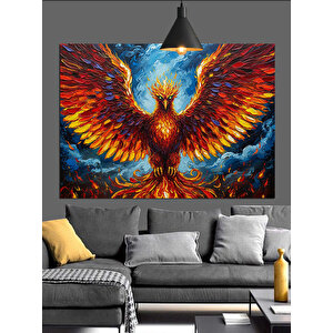 Kanatlarını Açan Anka Kuşu Dekoratif Kanvas - Mdf Ahşap Tablo 70x100 cm