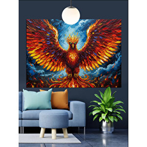 Kanatlarını Açan Anka Kuşu Dekoratif Kanvas - Mdf Ahşap Tablo 25x35 cm