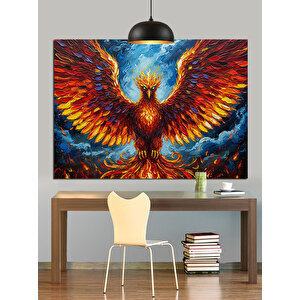 Kanatlarını Açan Anka Kuşu Dekoratif Kanvas - Mdf Ahşap Tablo