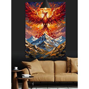 Dağ Zirvesi Anka Dekoratif Kanvas - Mdf Ahşap Tablo 25x35 cm