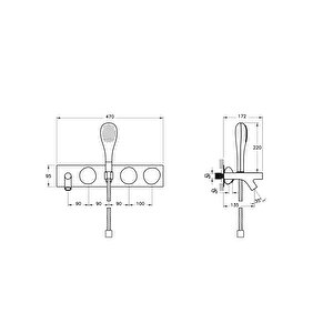 Vitra İstanbul A42848 Ankastre Banyo Bataryası, Sıva Üstü Grubu, Krom