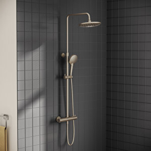 Vitra Aquaheat Bliss 240 A4720534 2f Termostatik Duş Sistemi, Fırçalı Nikel