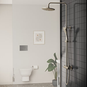 Vitra Aquaheat Bliss 240 A4720534 2f Termostatik Duş Sistemi, Fırçalı Nikel