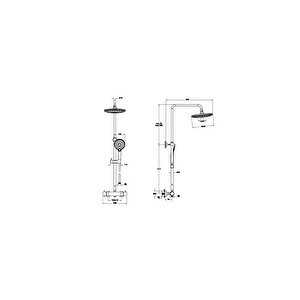 Vitra Aquaheat Bliss 240 A4720534 2f Termostatik Duş Sistemi, Fırçalı Nikel