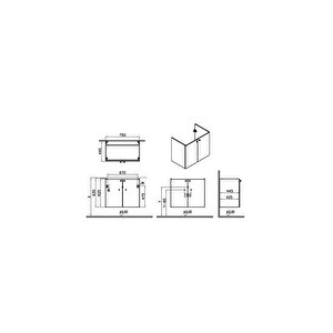 Vitra Shift T20 Lavabo Dolabı 81009, 80 Cm, Kül Gri, Lavabolu, Çift Kapaklı, Yavaş Kapanır