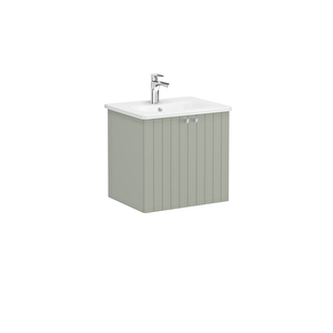 Vitra Root Groove 69274 Lavabo Dolabı, Kapaklı, Mat Retro Yeşil